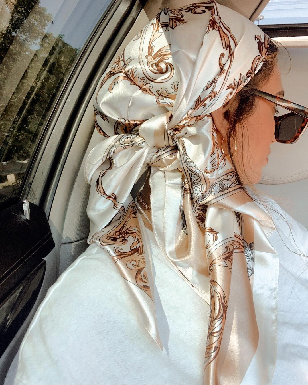Head Wrap Turban - 새틴 스퀘어 스카프 여성 이슬람 Hijab
