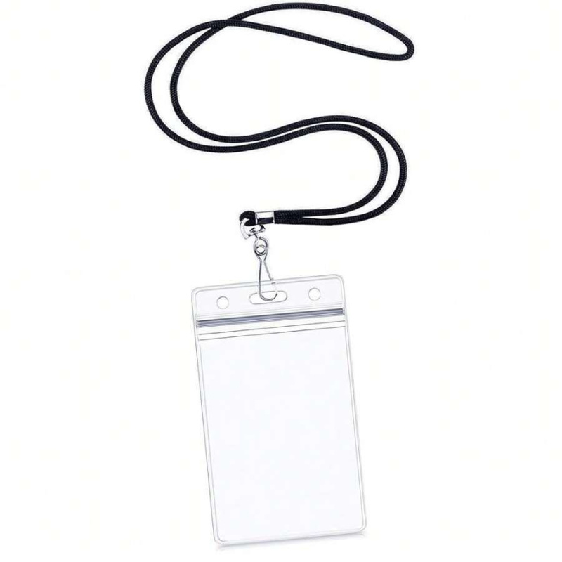 Lanyard Badge Holder - 방수형 재밀봉 지퍼가 있는 세로형 ID
