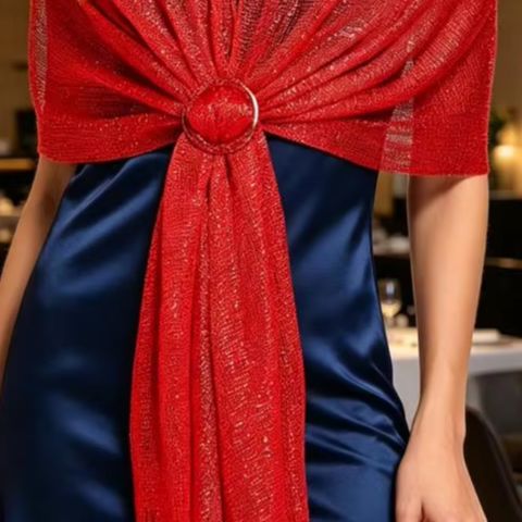 Stole Wedding Shawl - 브라이드메이드 스톨 여성용 반짝이는 숄 랩(태슬