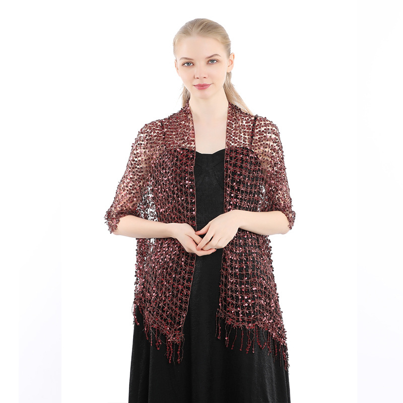 유럽과 미국 스타일의 스팽글 프린지 숄, 여성용 자수  - Stole Wedding Shawl 리뷰 및 가격