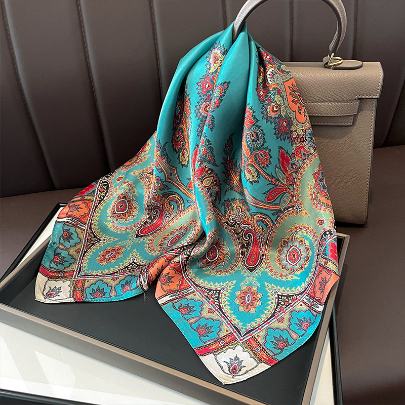 100% 리얼 실크 스퀘어 스카프, 워프 헤어 리본,  - Ascot Neck Scarf 리뷰 및 가격