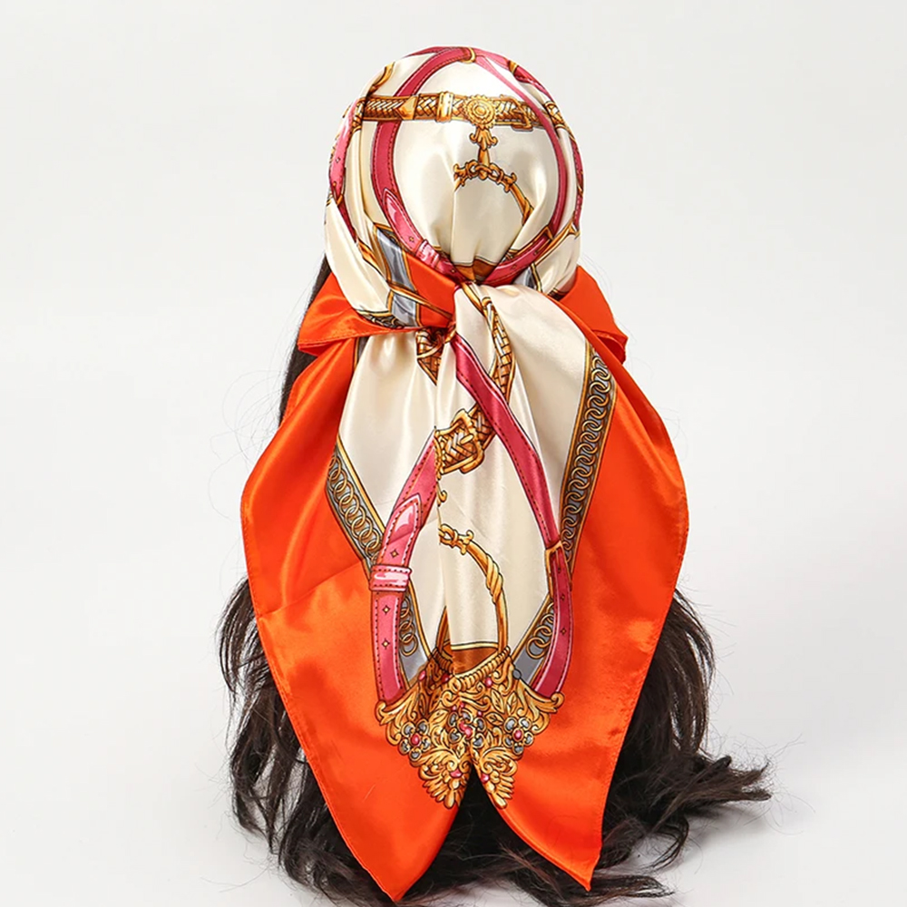 패션 스카프 90*90cm 여성용 프린트 헤어 넥 스퀘 - Head Wrap Turban 리뷰 및 가격