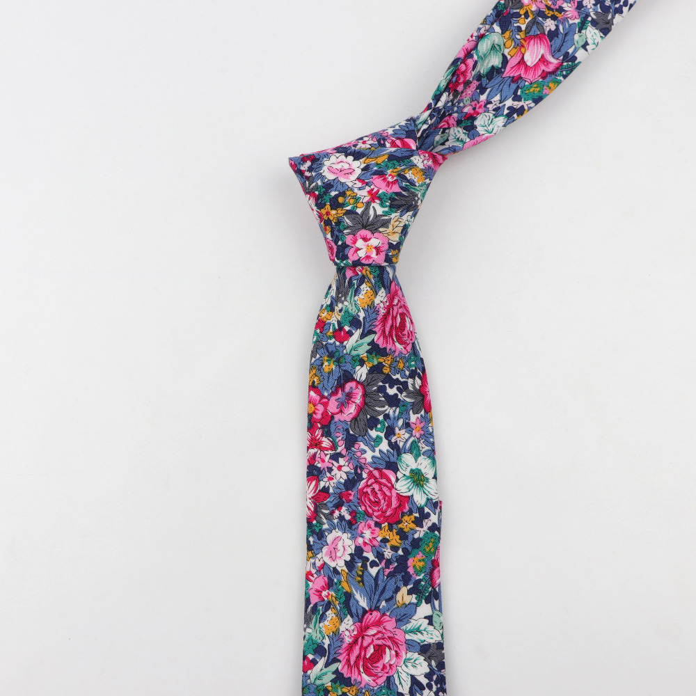 목화 꽃 넥타이 남자의 다채로운 꽃 넥타이 넥타이 좁은 - Skinny Tie Men 리뷰 및 가격