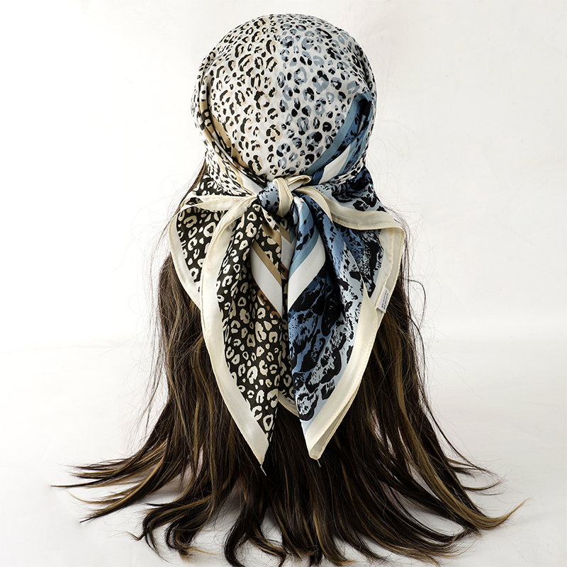 여성을위한 럭셔리 실크 목도리 뚱뚱한 고양이 스퀘어 스 - Head Wrap Turban 리뷰 및 가격
