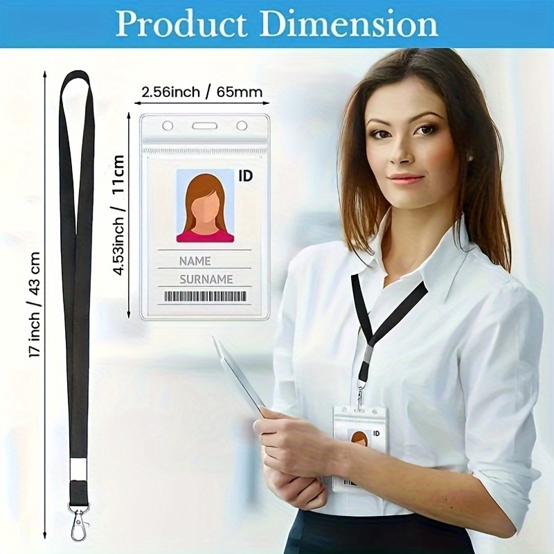 투명 방수 명찰 카드 홀더, 끈이 있는 플라스틱 ID  - Lanyard Badge Holder 리뷰 및 가격